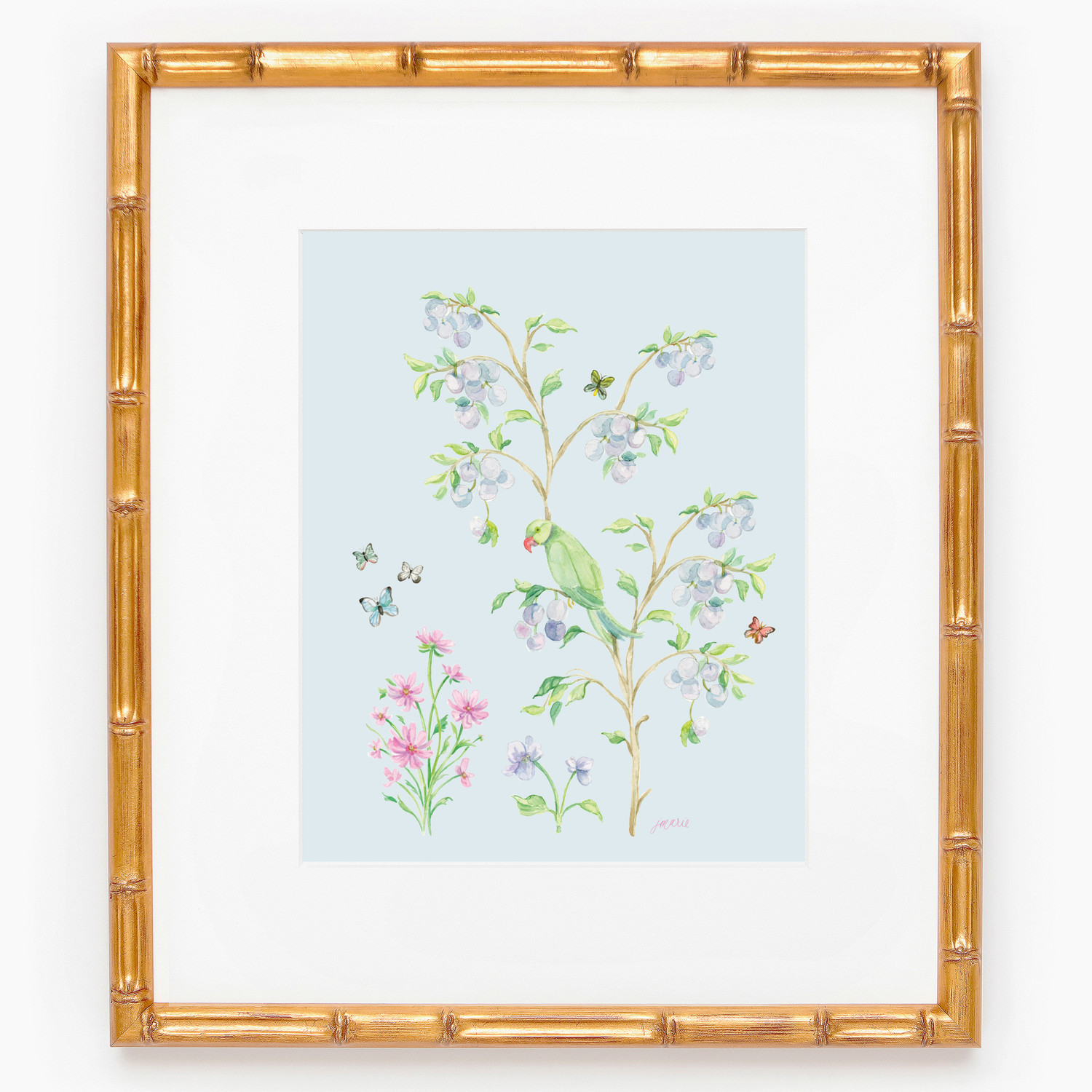 Plum Tree Garden Watercolor Chinoiserie Art Print Blue — Simply Jessica Marie | Simply Jessica Marie