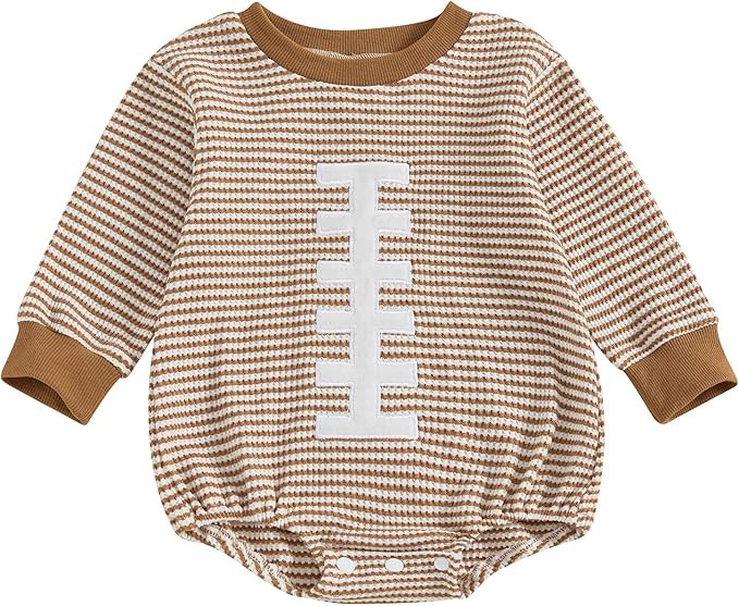 Seyurigaoka Baby Football Outfit Newborn Boy Girl Game Day Long Sleeve Bubble Romper Infant Fall ... | Amazon (US)