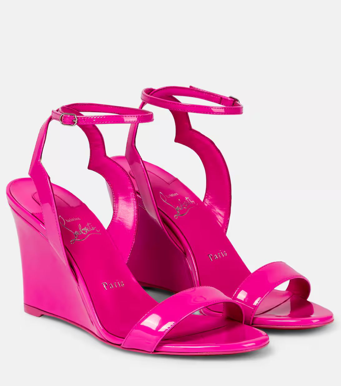 Patent leather wedge sandals | Mytheresa (US/CA)