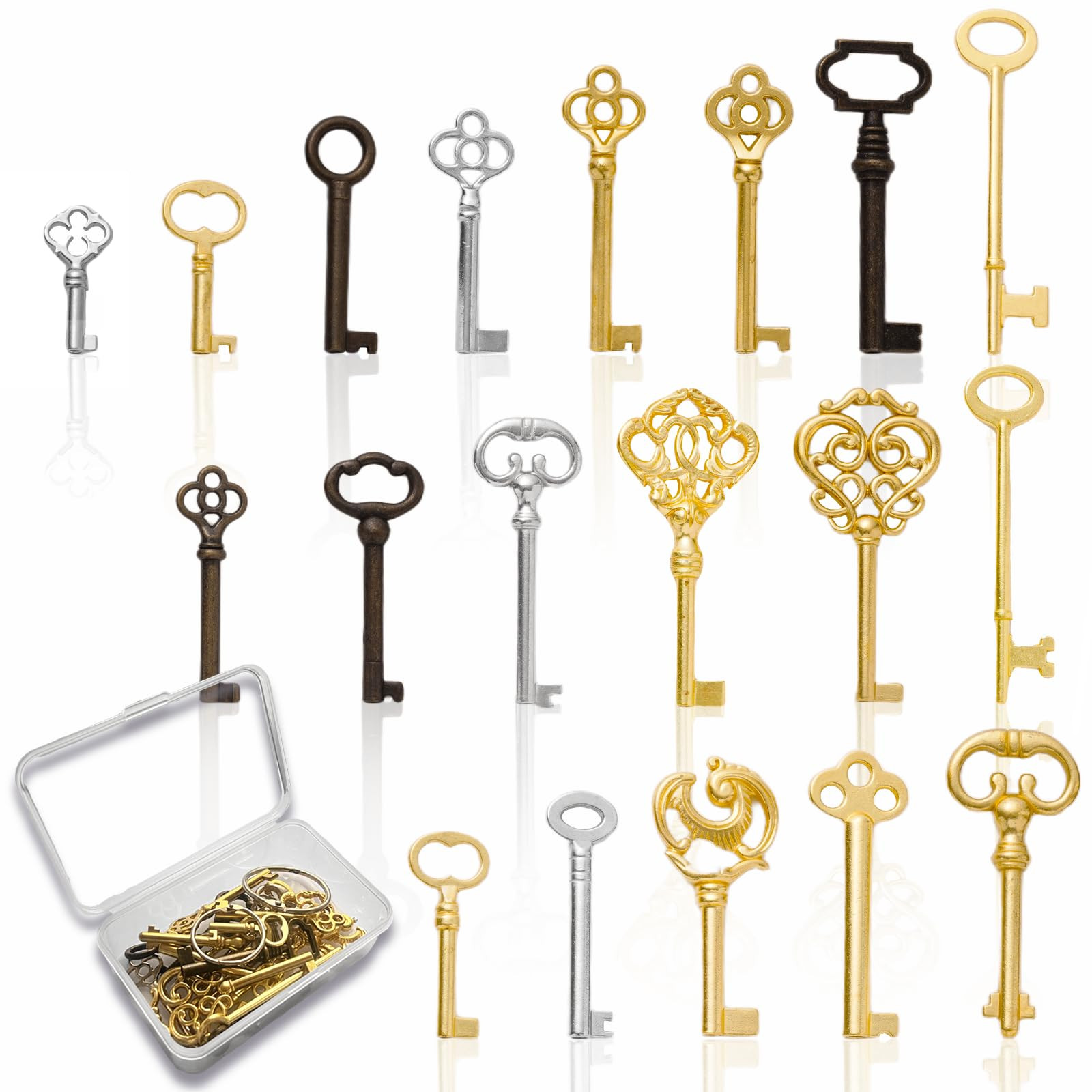 Universal Skeleton Keys Replacement, 19Pcs Hollow Barrel Skeleton Key Set for Vintage Old Furnitu... | Amazon (US)