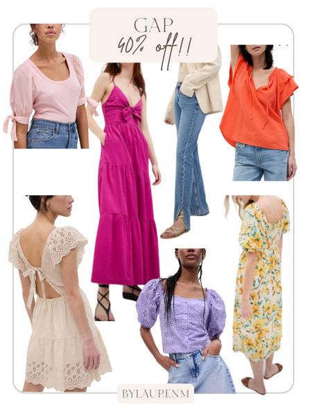 Gap 40% off sale! Spring tops, spring dresses, floral dresses, eyelet top, spring jeans. 

#LTKsalealert #LTKunder100 #LTKunder50