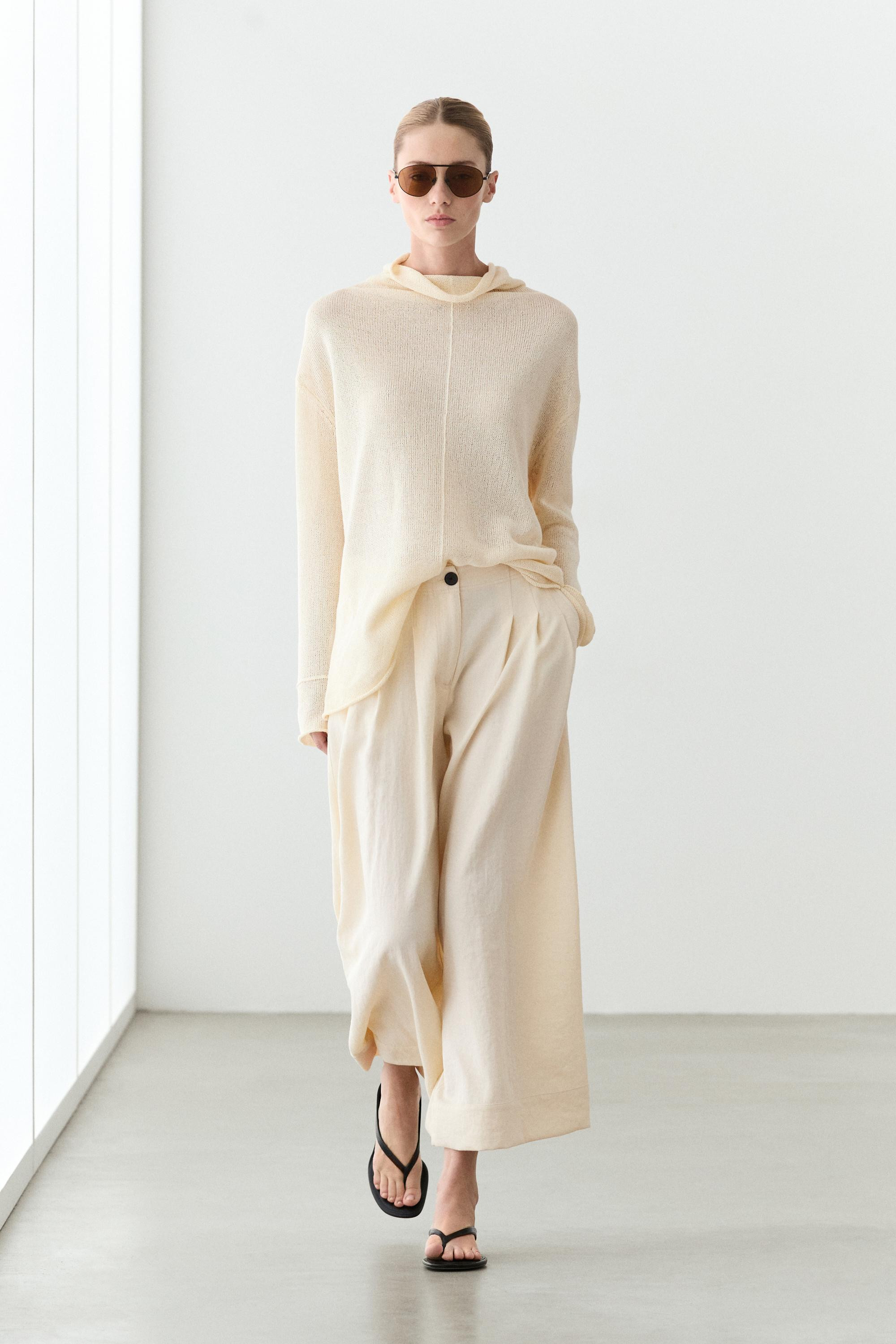 Wide-leg cropped pants | Massimo Dutti US