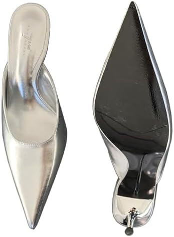 Women's Patent Leather Stiletto Pumps Pointed Closed Toe Heel Sandals Fashion Dressy Slip-on Heel... | Amazon (US)