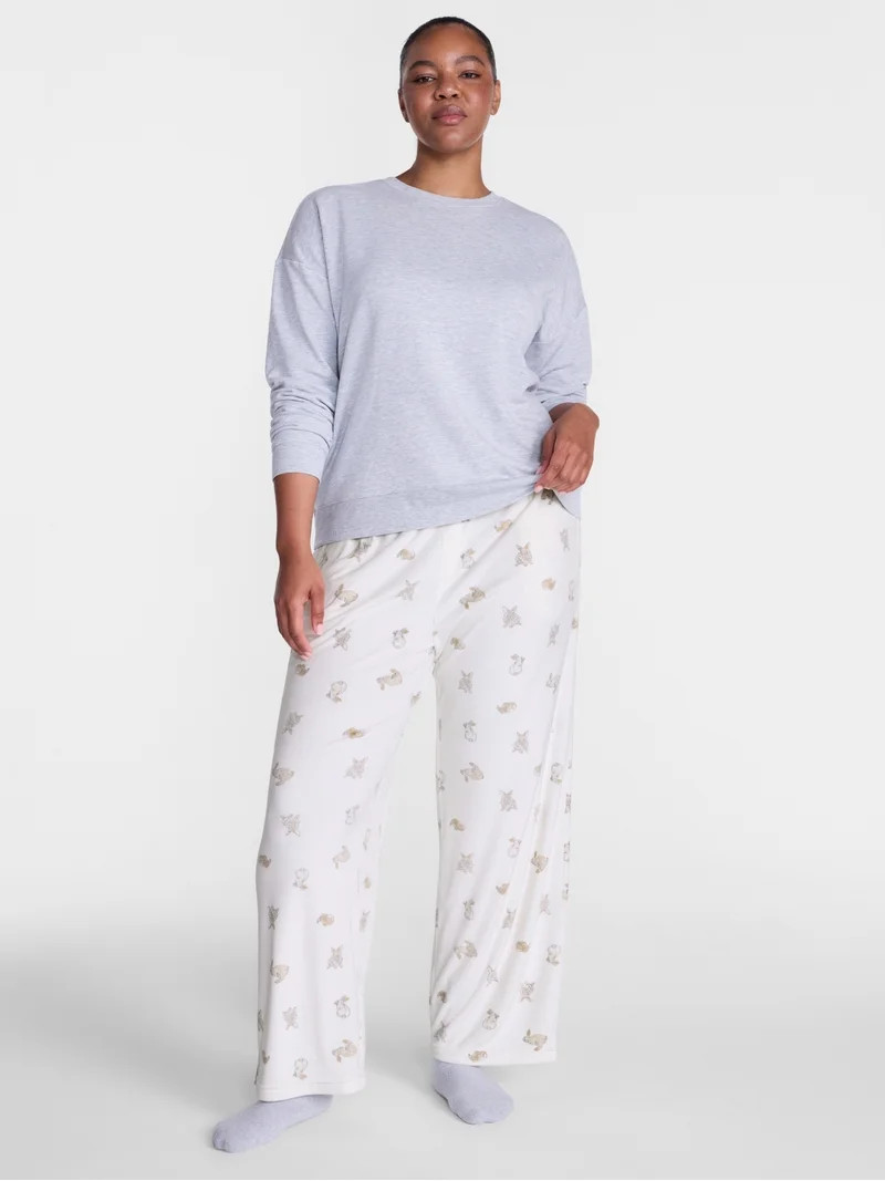 Joyspun Women's Velour Sleep Pants, Sizes XS-3X | Walmart (US)