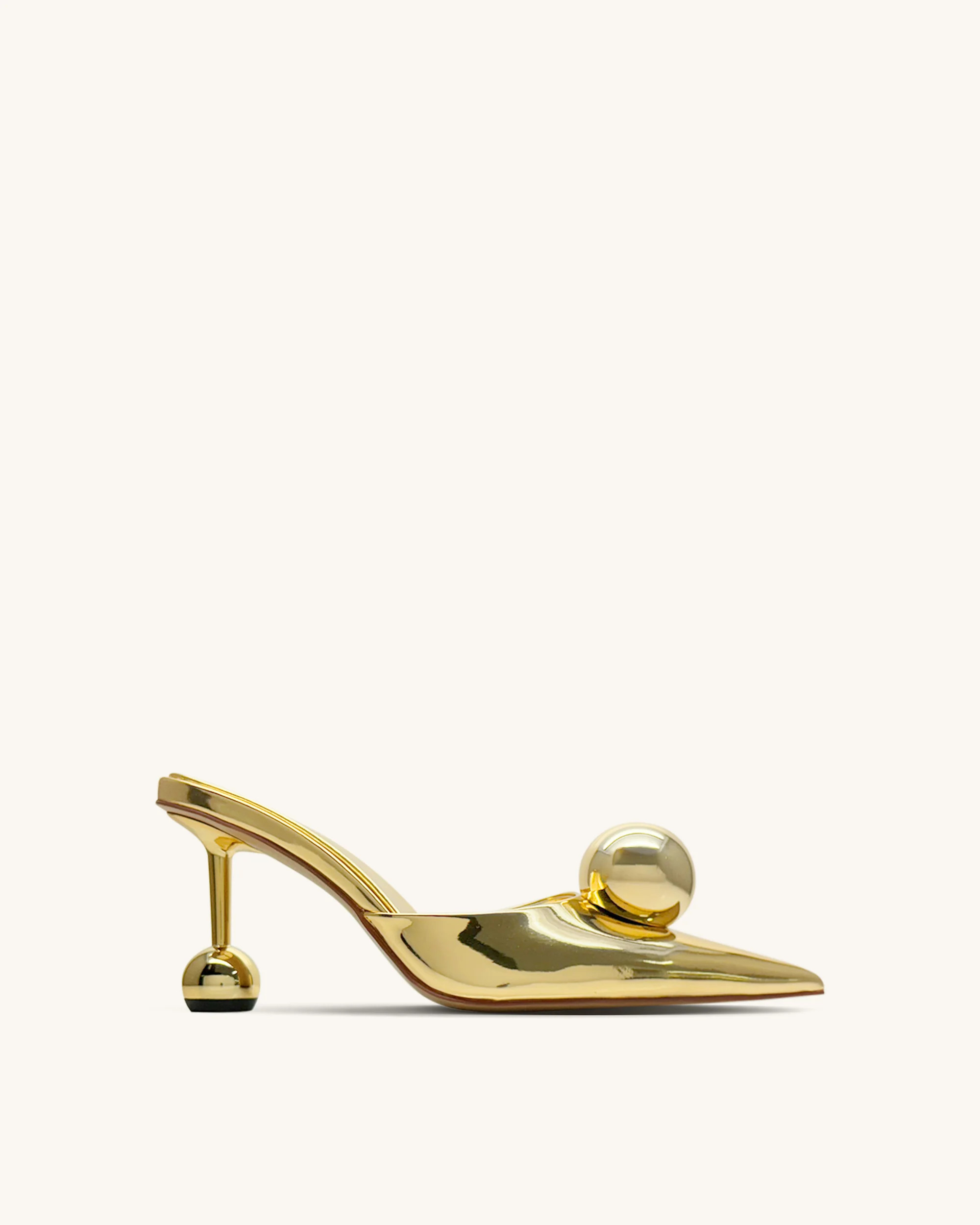 Sofia Sphere Heel Mules - Gold | JW PEI US