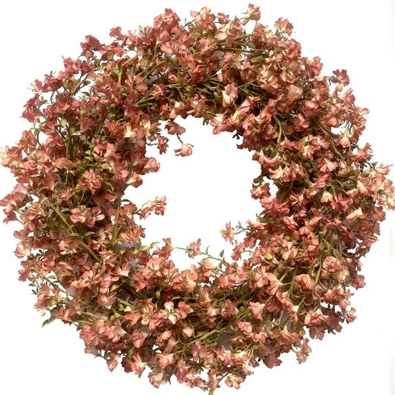 Artificial Fall Wreath 20 Inch Autumn Wreaths for Front Door Orange Forsythia Wreath for indoor O... | Walmart (US)