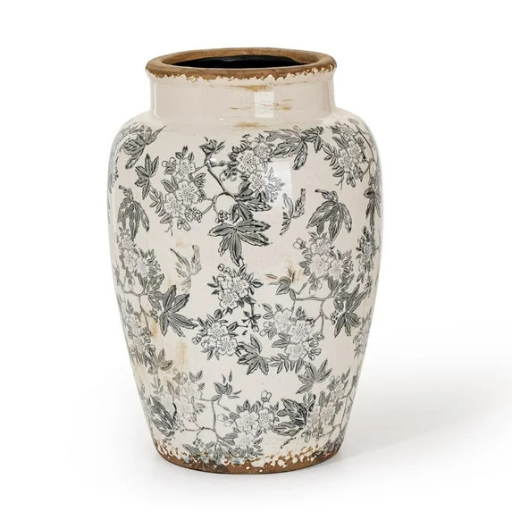 Sungmor Ceramic Flower Vase, Vintage Ice Cracked Glaze Porcelain Vase, Pretty Home Decor Vase for... | Walmart (US)