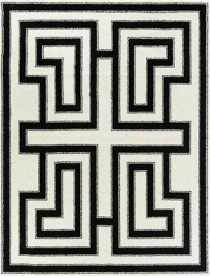Balta Rugs Vincent Art Deco Area Rug, White, 5' 3" x 7' | Amazon (US)