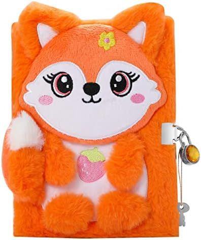 YOYTOO Fox Diary for Girls with Lock and Keys, Plush Fox Journal Notebook for Kids, Lock Diary wi... | Amazon (US)