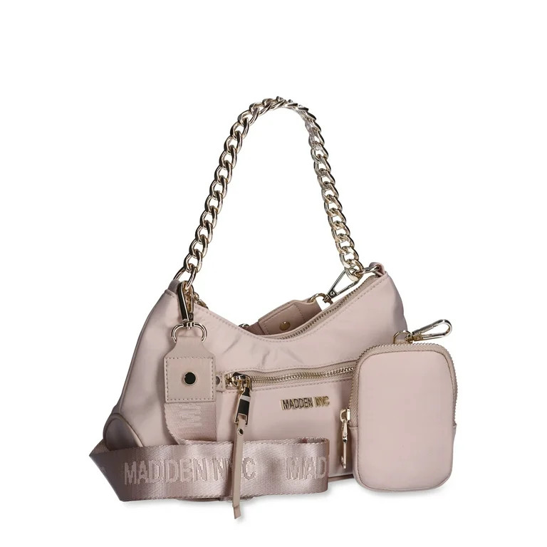 Madden NYC Women's Chain Crossbody Handbag with Pouch, Khaki | Walmart (US)