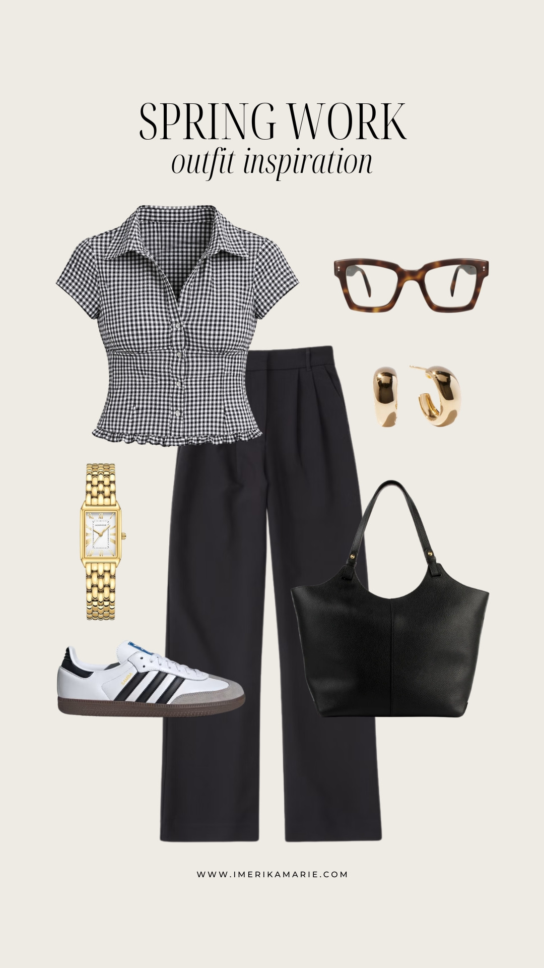 Spring Work Outfit

gingham top, black work pants, and sneakers 

 

#LTKootd #LTKSeasonal #LTKWorkwear