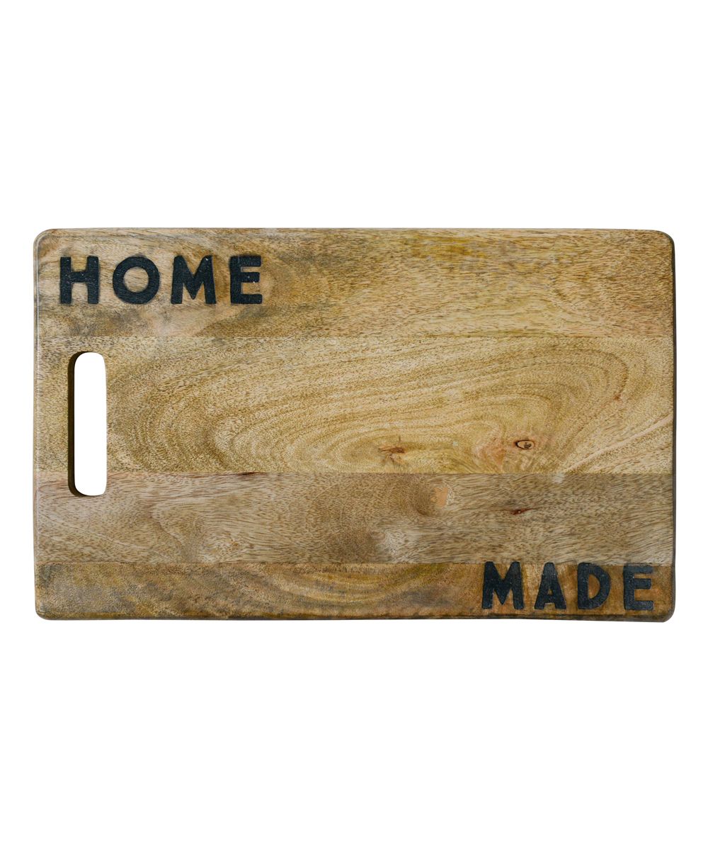 Creative Co-Op Cutting boards Brown - 'Home Made' Mango Wood Cutting Board | Zulily