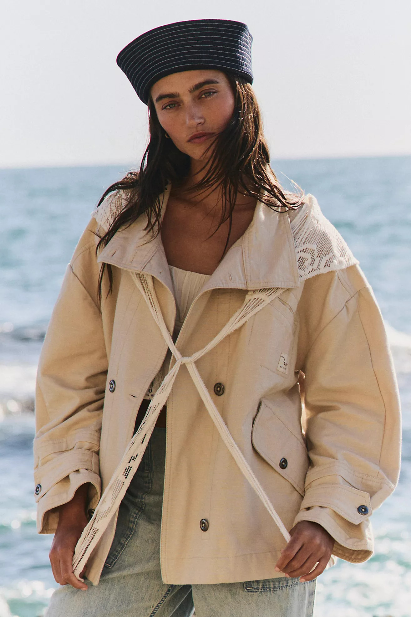 We The Free Collins Washed Canvas Funnel-Neck Jacket | Free People (UK)