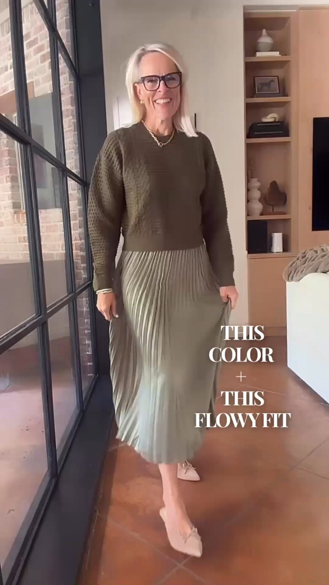 The kind of dress that works for so many occasions! I love the beautiful sage green color and flowy, satin-style look of this dress. It's lightweight and comfortable, and I love how easily it transitions from a more casual outfit with a cozy sweater to something a little dressier on its own.
I'm wearing a small in both pieces. Such a pretty combination for fall!

#LTKootd #LTKOver40