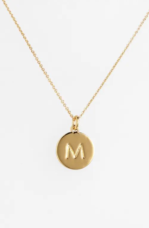 kate spade new york one in a million initial pendant necklace in M- Gold at Nordstrom | Nordstrom
