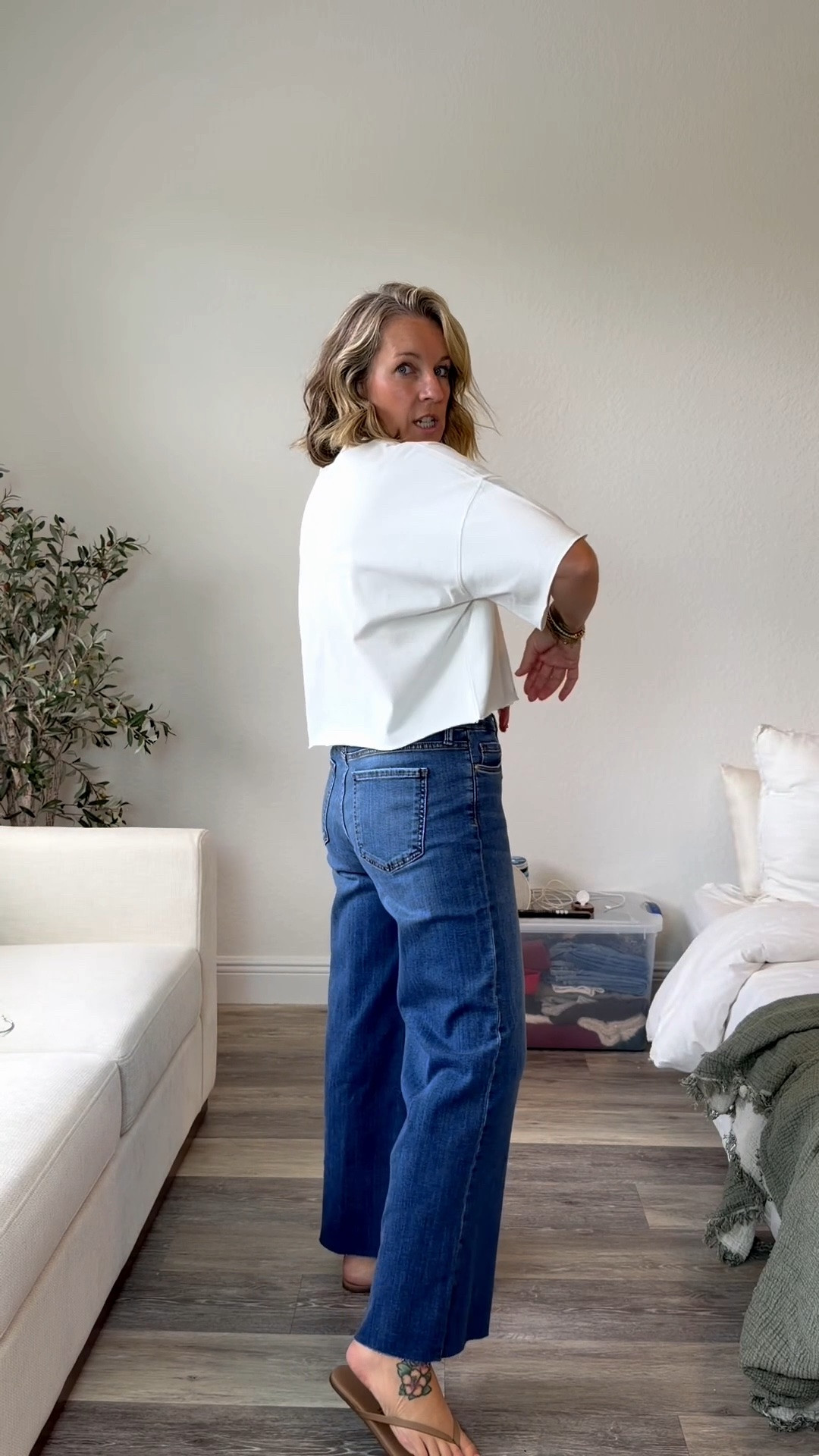 Code FALL20 for 20% OFF!! 
Medium top.  If you’ve ever tried beyond yoga…you know. For the jeans, I normally size down in these and followed the size chart and didn’t and I needed to. A full size down would’ve been great. Will def exchange tho bc these are GOOD. Soft, stretchy and ab support. Beach bum is the color sandal I got!

#LTKSaleAlert #LTKPetite #LTKootd
