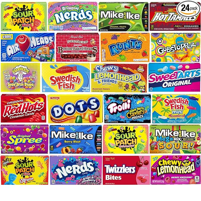 Blunon Movie Theater Candy - Assorted Candy Variety Pack - 24 Large Theater Size Boxes (Pack of 2... | Amazon (US)
