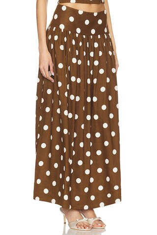 Dot Maxi Skirt in Brown & Ivory Dot | Revolve Clothing (Global)