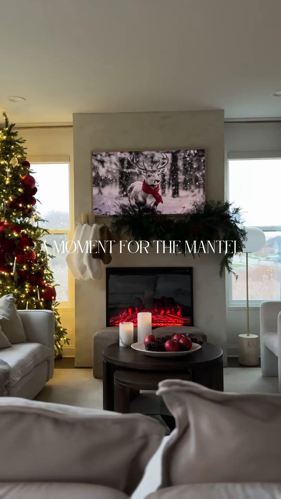 a moment for the mantel 
i love the idea of using alot of greenery, candles and reds

#LTKHome #LTKHoliday