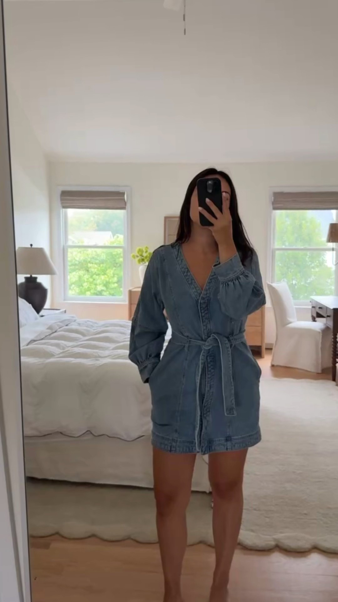 Fall ootd from express buy one get one 50% off everything! Wearing M in the dress and 8R in the barrel jeans 