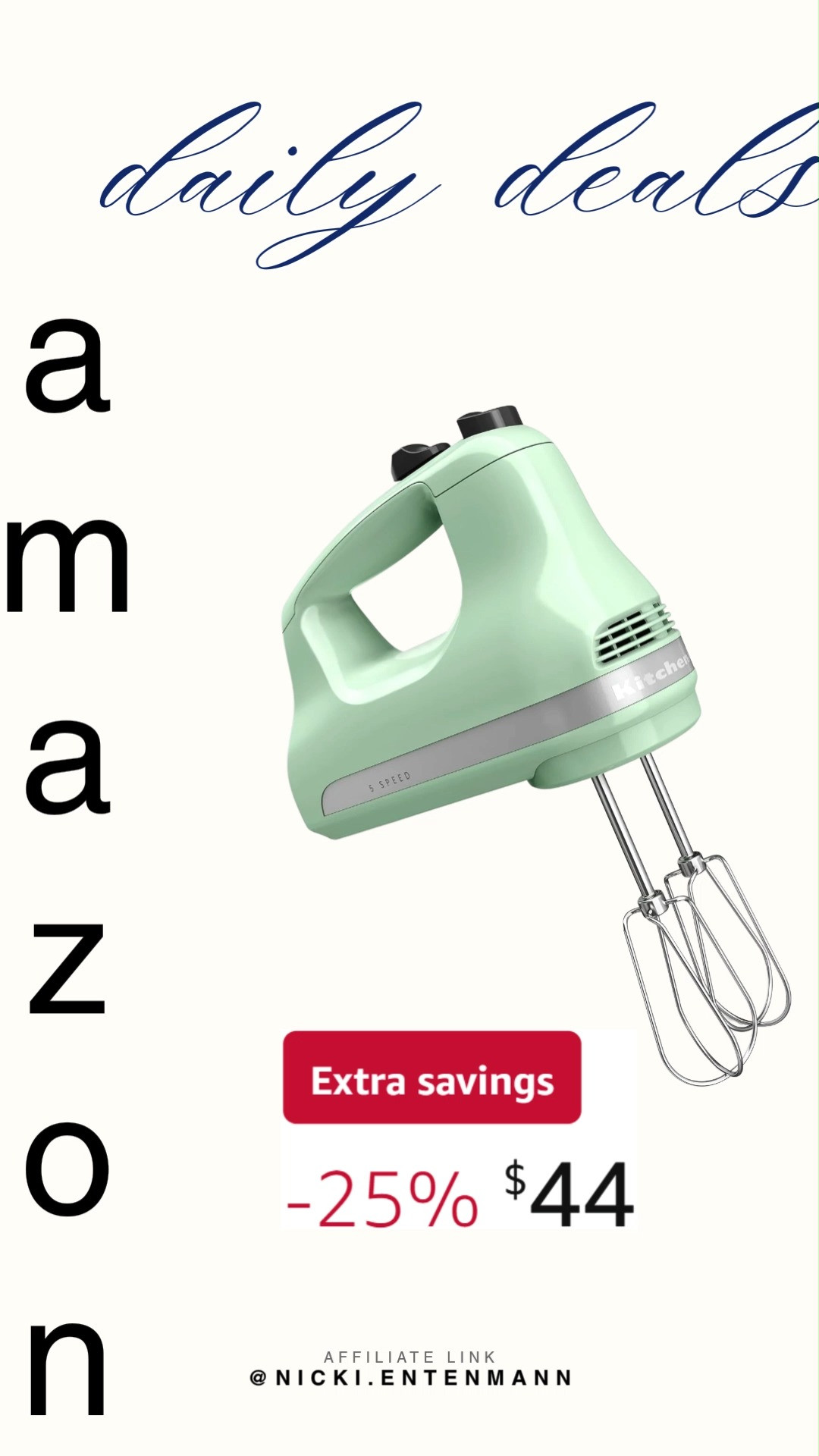 KitchenAid 5 Speed Ultra Power Hand Mixer blends creativity and convenience with smooth mixing, reliable performance, and effortless control that makes baking and cooking more joyful every single time. 🧁✨🍴  

#KitchenAid #handmixer #ultrapower #kitchenappliances #bakingtools #homecooking #cookware #easyrecipes #kitchenfinds #foodie 

 #LTKfoodie #LTKHome #LTKSaleAlert