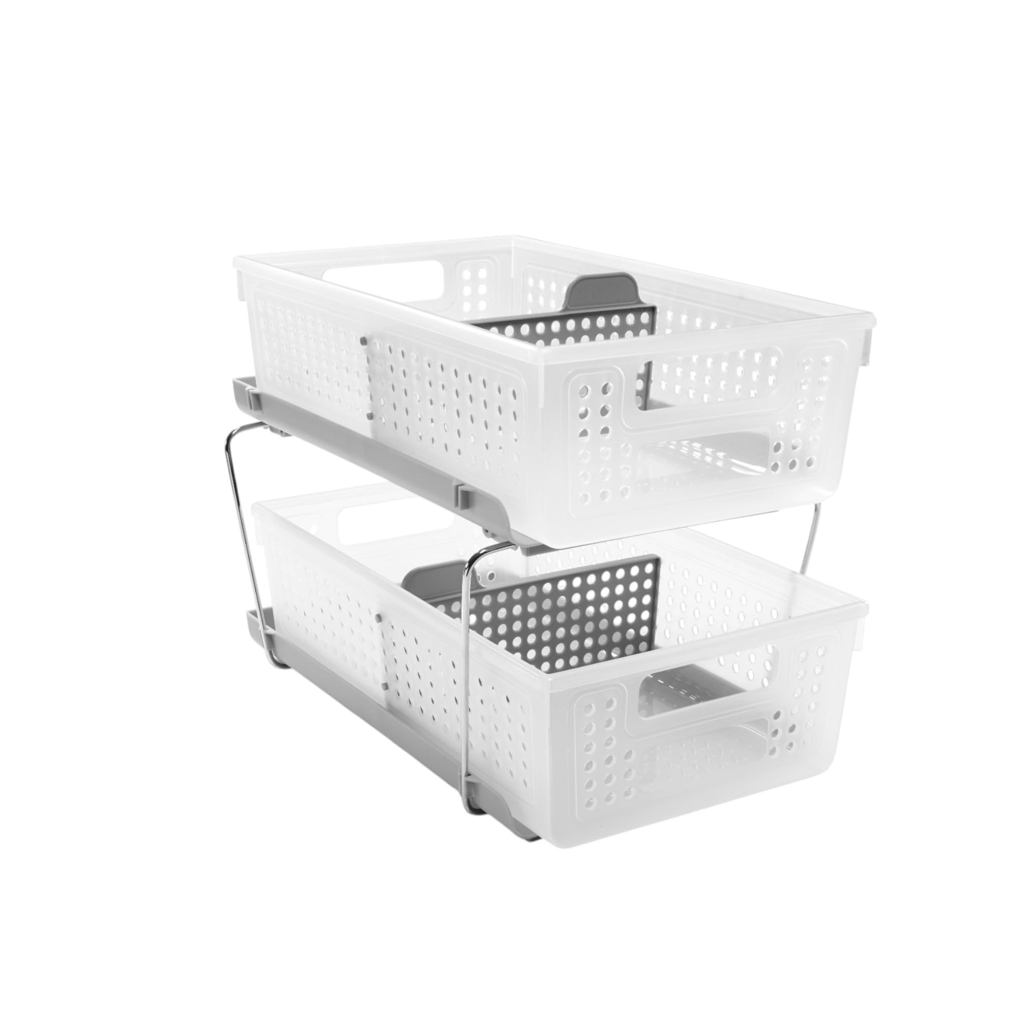 madesmart 2-Tier Organizer, Multi-Purpose Slide-Out Storage Baskets with Handles and Dividers, Fr... | Amazon (US)