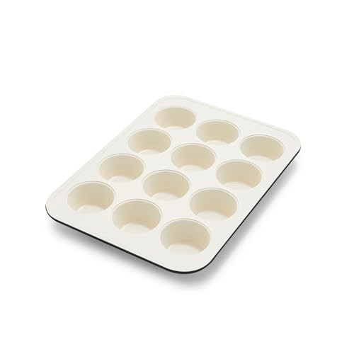 GreenPan Bakewell 12-Cup Muffin Pan, Healthy Ceramic Nonstick Bakeware, PFAS-Free Cupcake Mold, Durable Baking Tray, Versatile Kitchen Essentials, Easy Clean Ovenware, Black | Amazon (US)