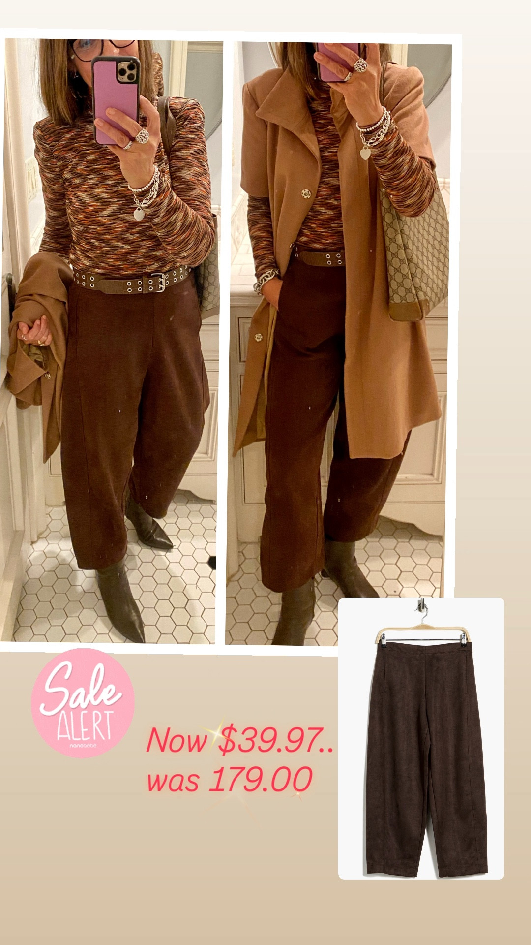 Obsessed!!! 🤩 
My exact faux suede barrel pant, now under $40!!! TTS, wearing a small, pull on style, so cozy and luxe, works with or without a belt - it’s everything I love in a pant!

Chicolate brown or olive green



#LTKOver40 #LTKSaleAlert #LTKootd