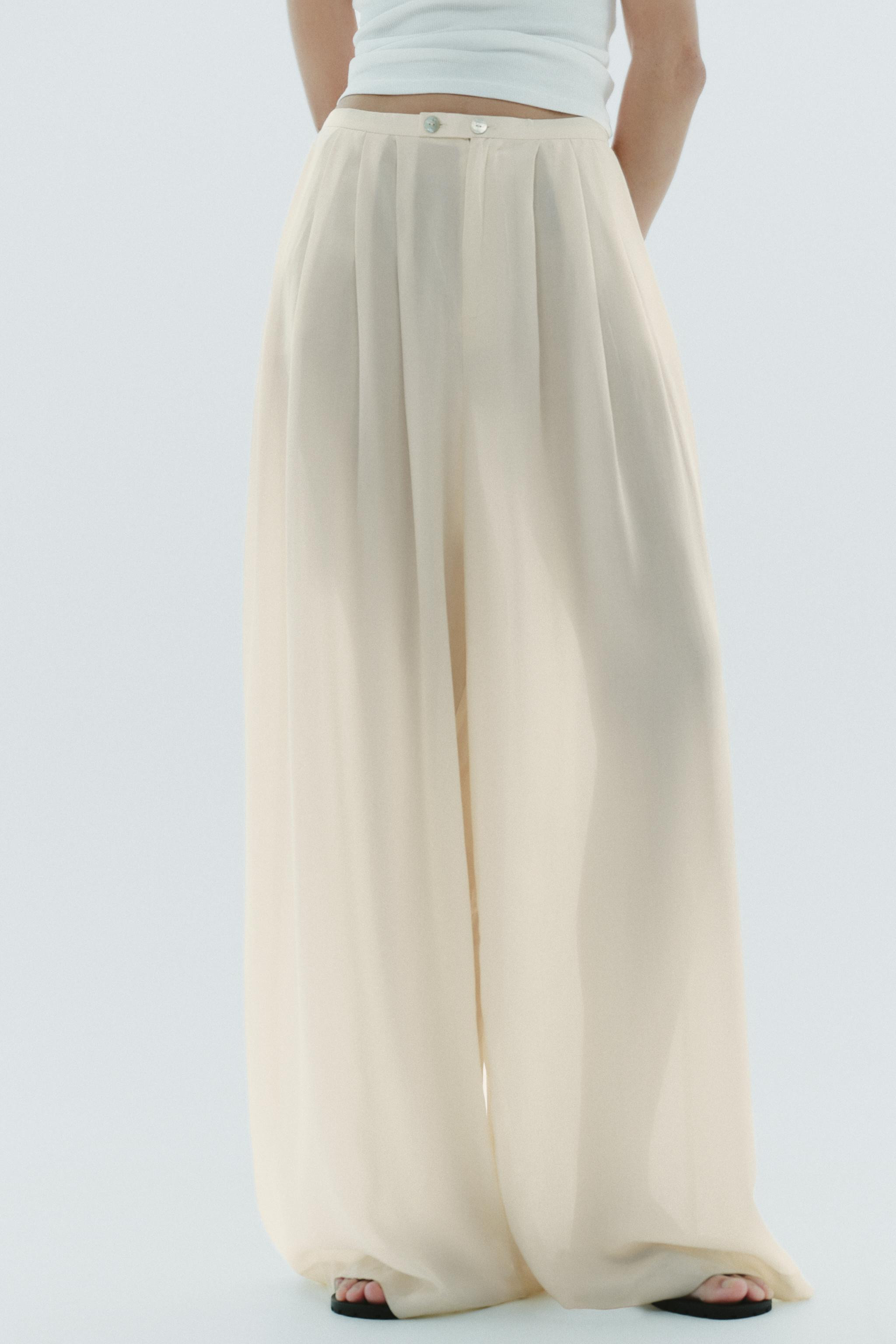 FULL LENGTH MULTI PLEAT PANTS | Zara US