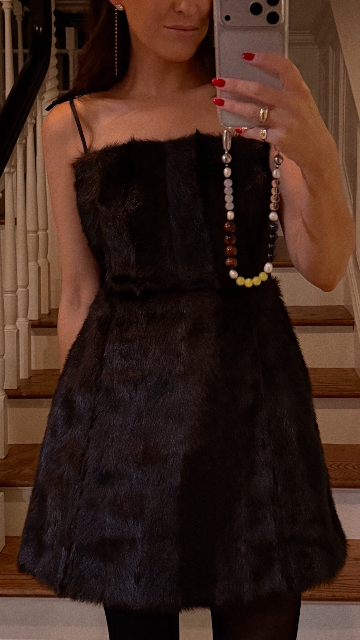 Winter event dress, faux fur dress, wearing a size 4 

#LTKHoliday