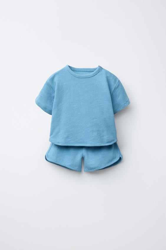 PLAIN T-SHIRT AND BERMUDA SHORTS SET | Zara US