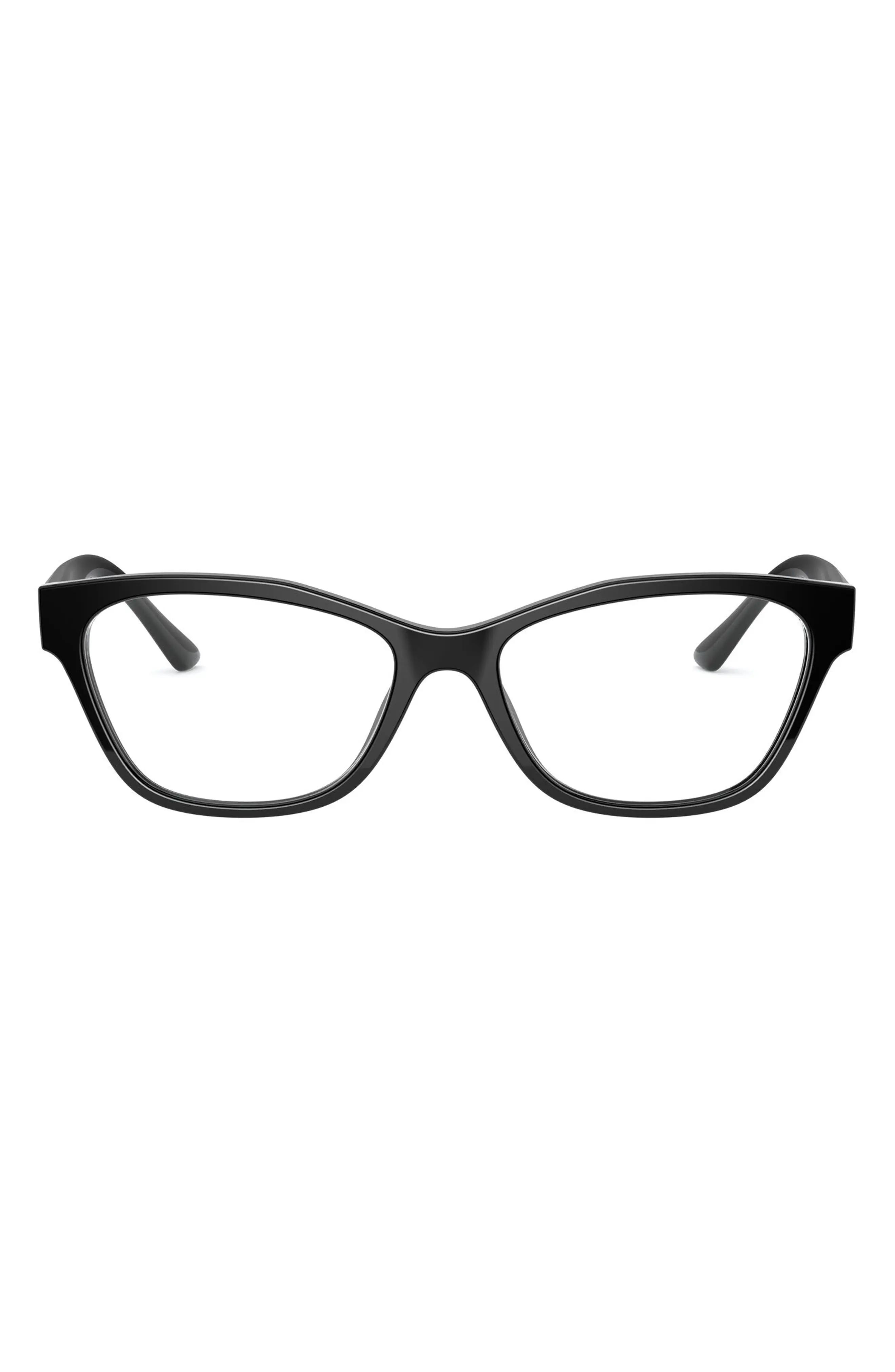 Prada 53mm Rectangular Optical Glasses in Black at Nordstrom | Nordstrom