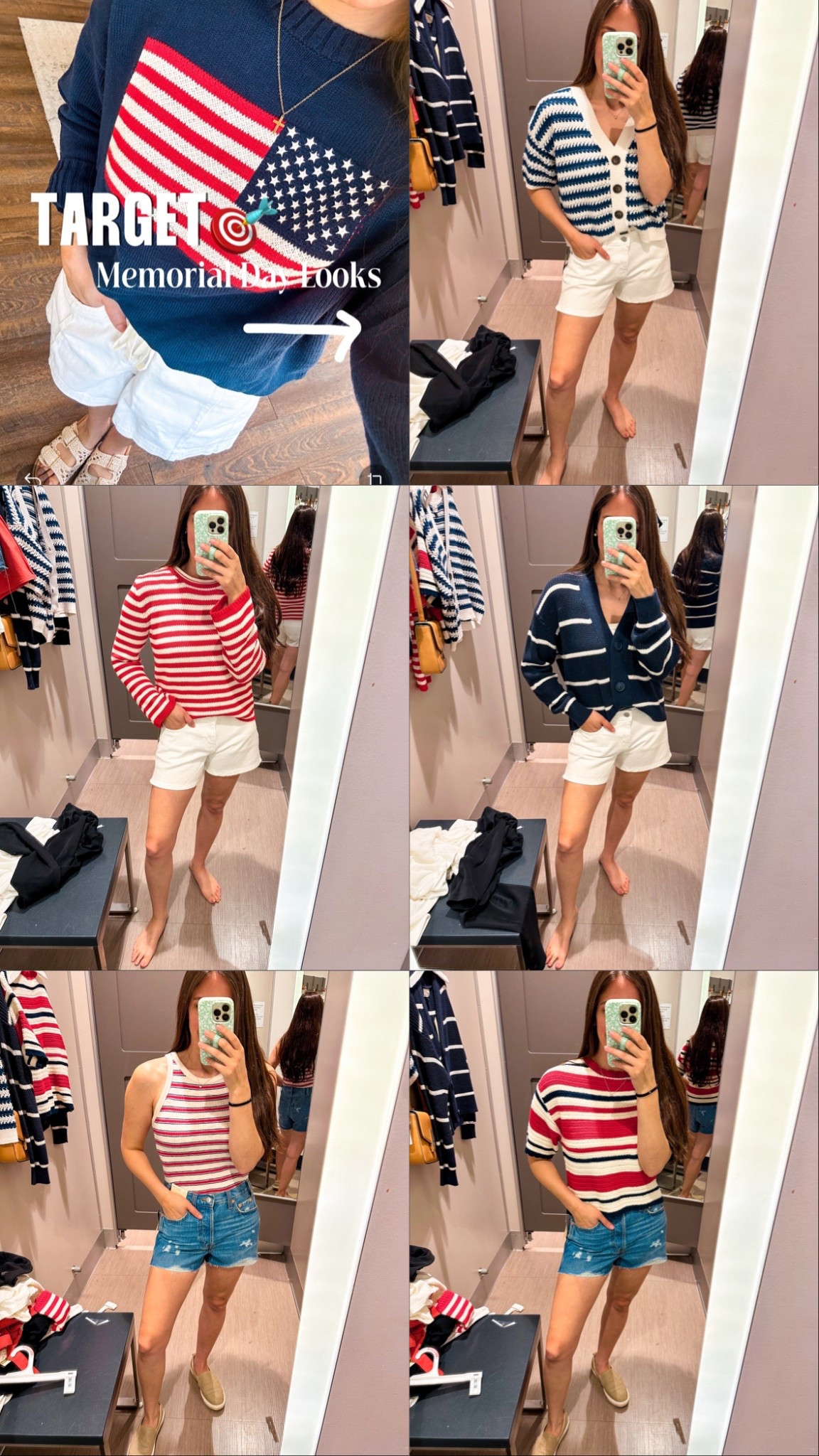 Target Memorial Day looks! 
Wearing XS in all except for the tank. Tank wearing small 
Denim shorts tts 

#LTKFindsUnder100 #LTKStyleTip #LTKFindsUnder50