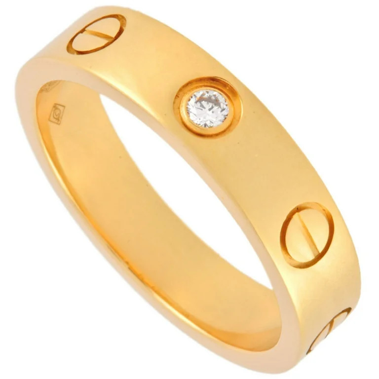 Pre-Owned Cartier Love Ring, 1P Diamond, #48, Size 8, K18YG, 4.2g, Women's (Good) | Walmart (US)