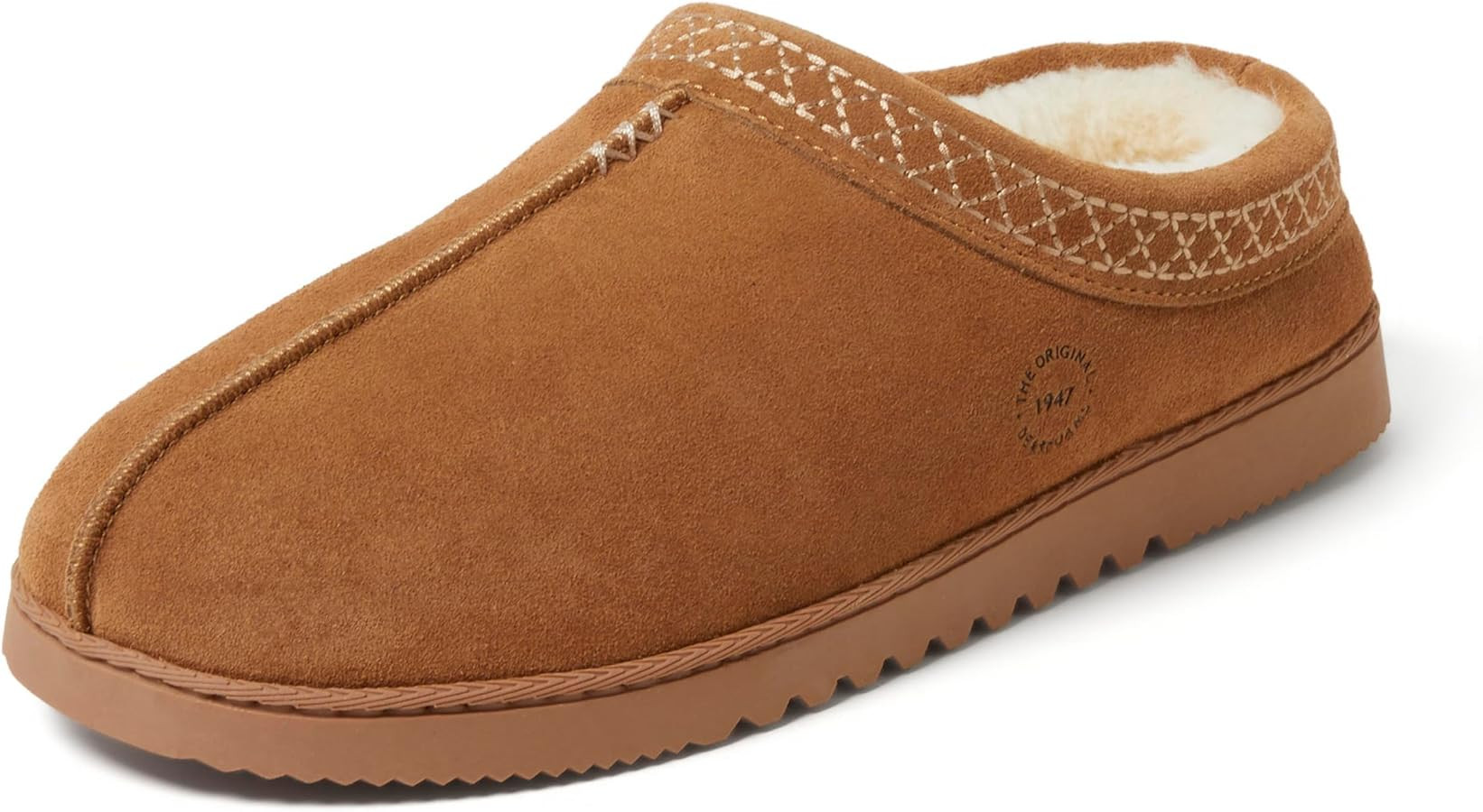 Dearfoams Men's Suede Indoor Outdoor Breathable Memory Foam House Dean Clog Slippers | Amazon (US)