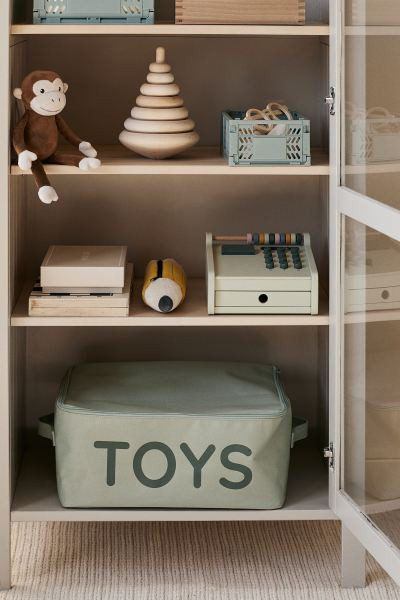 Toy Storage Basket with Lid - Light beige - Home All | H&M US | H&M (US + CA)
