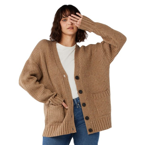 Free Assembly Women's Chunky Grandpa Cardigan | Walmart (US)