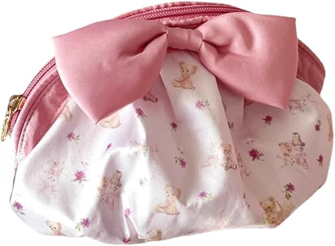 Cute Pink Large Travel Cosmetic Bag Toiletry Zipper Pouch Makeup Storage Bag Case Travel Party We... | Amazon (US)
