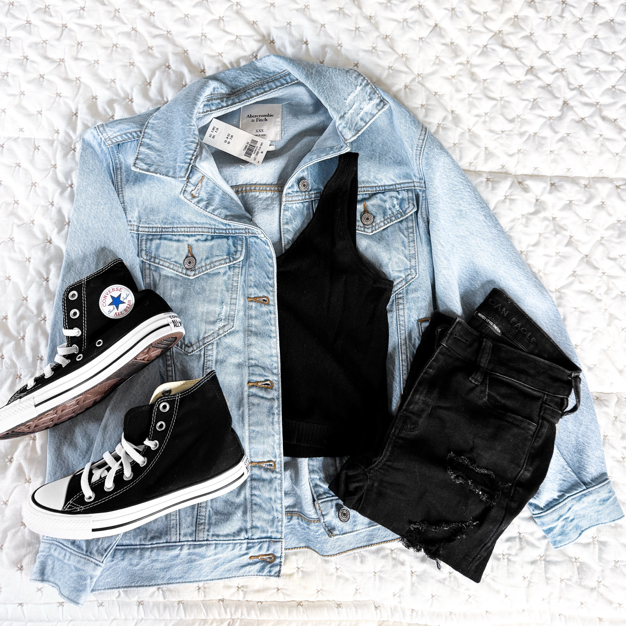 so ready for fall fashion—layered outfits, cozy sweaters, hoodies, and boots > 🧶🧦🍂

already planning outfits for the season🙈 I just got this Jean jacket on clearance at A&F (which is going to 100% be a staple in my fall wardrobe) and am already planning how I’m going to be styling it this fall 👖 #abercrombie #AF #falloutfit #jeanjacket #footballoutfit #layeredoutfit #blackconverse 

#LTKStyleTip #LTKSeasonal #LTKFallSale