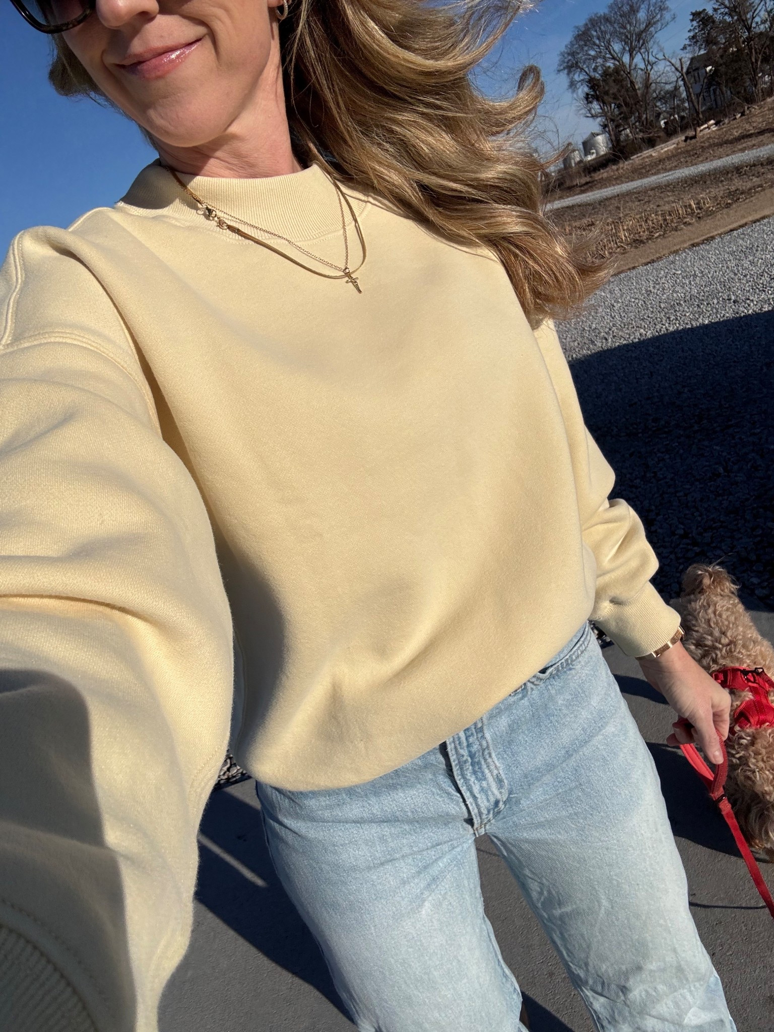 Must have jeans! And my new favorite Abercrombie sweatshirt!  I love this shade of yellow!! ￼