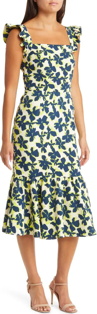 Ruffle Sleeve Midi Dress | Nordstrom