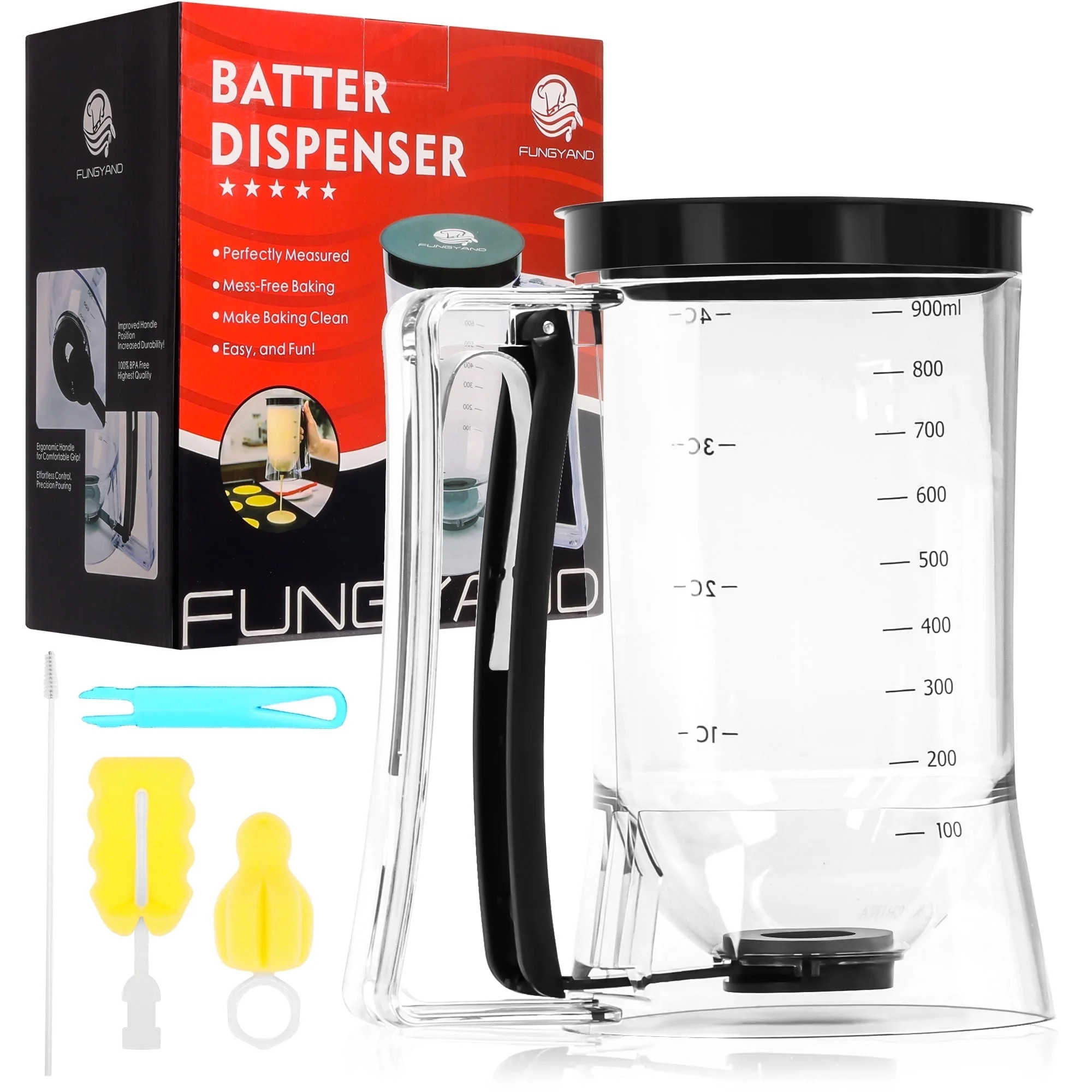 FUNGYAND Cupcake Scoop Batter Dispenser, 900ML Capacity, Leak-Proof Plastic & Stainless Steel Cak... | Walmart (US)