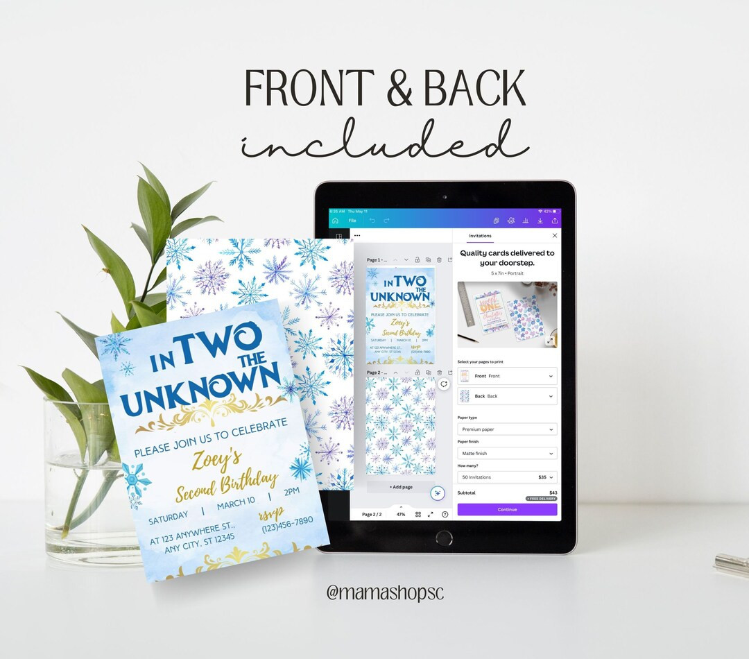 Editable Elsa Frozen Inspired Birthday Party Invitation for Second Bday Frozen Ice Princess Party... | Etsy (US)