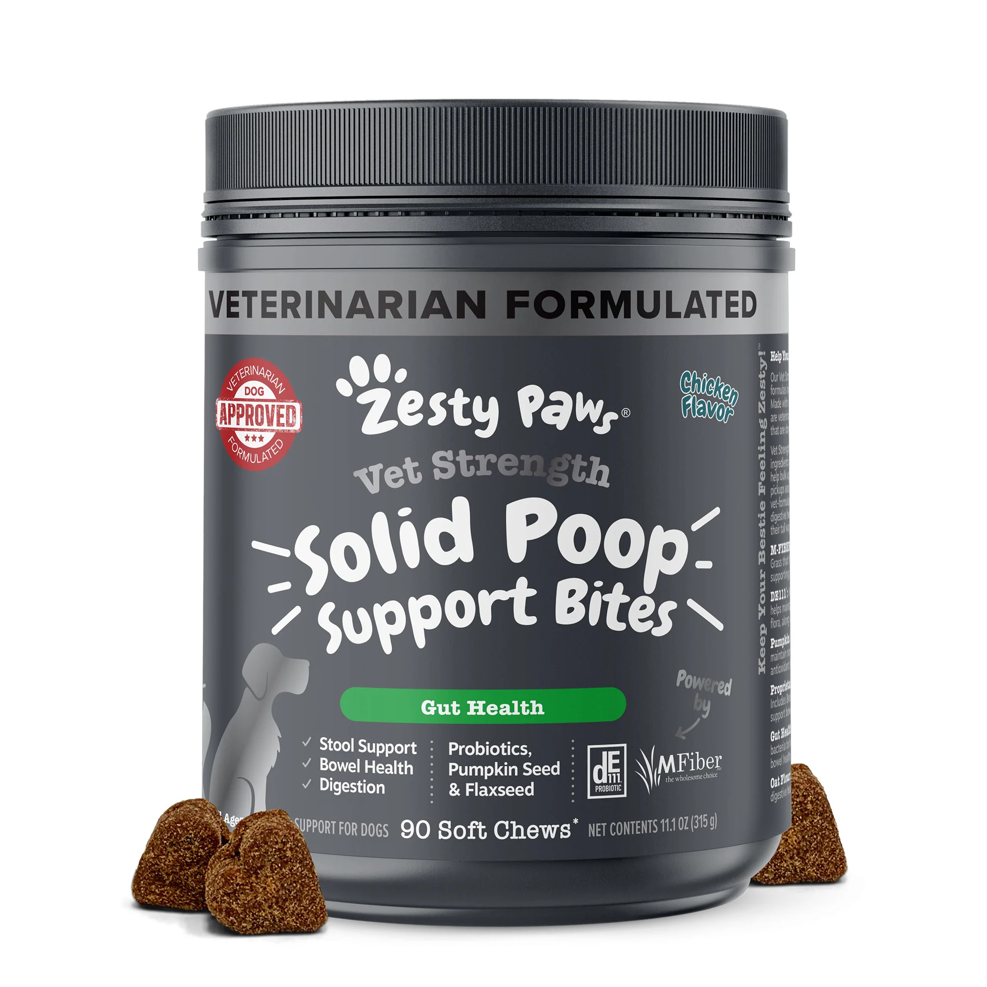 Vet Strength™ Solid Poop Support Bites for Dogs | Zesty Paws