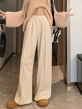 Women's Casual Loose Elastic High Waist Wide Leg Lounge Pants Baggy Sweatpants Joggers | Amazon (US)