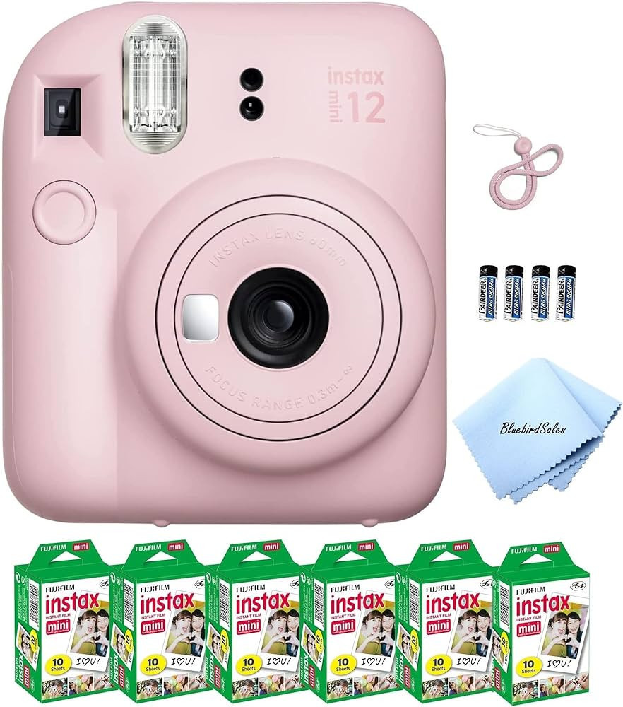 Fujifilm Mini 12 Instant Camera Starter Bundle: Includes Mini Film Value Pack (60 Sheets) + 4 Pac... | Amazon (US)