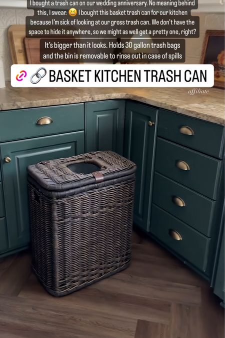 Our trashcan is exposed so we got a pretty one since we have to see it :) 

Amazon find, Amazon home, trash bin, waste bin, kitchen trashcan 

#LTKhome