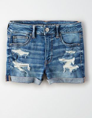 AE Ne(X)t Level High-Waisted Denim Short Short | American Eagle Outfitters (US & CA)