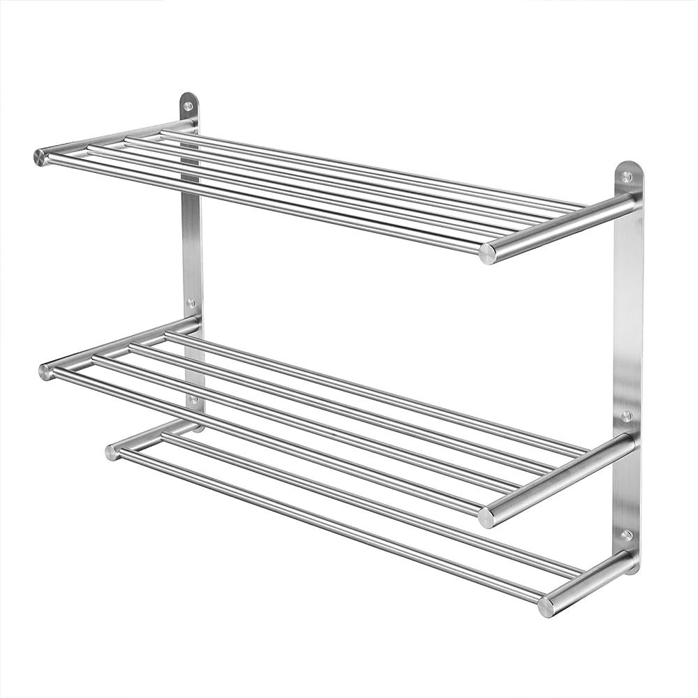 Amazon.com: Bathroom Towel Rack with 24-Inch Multilayer Hotel Racks 304 Stainless Steel Towel Bar... | Amazon (US)