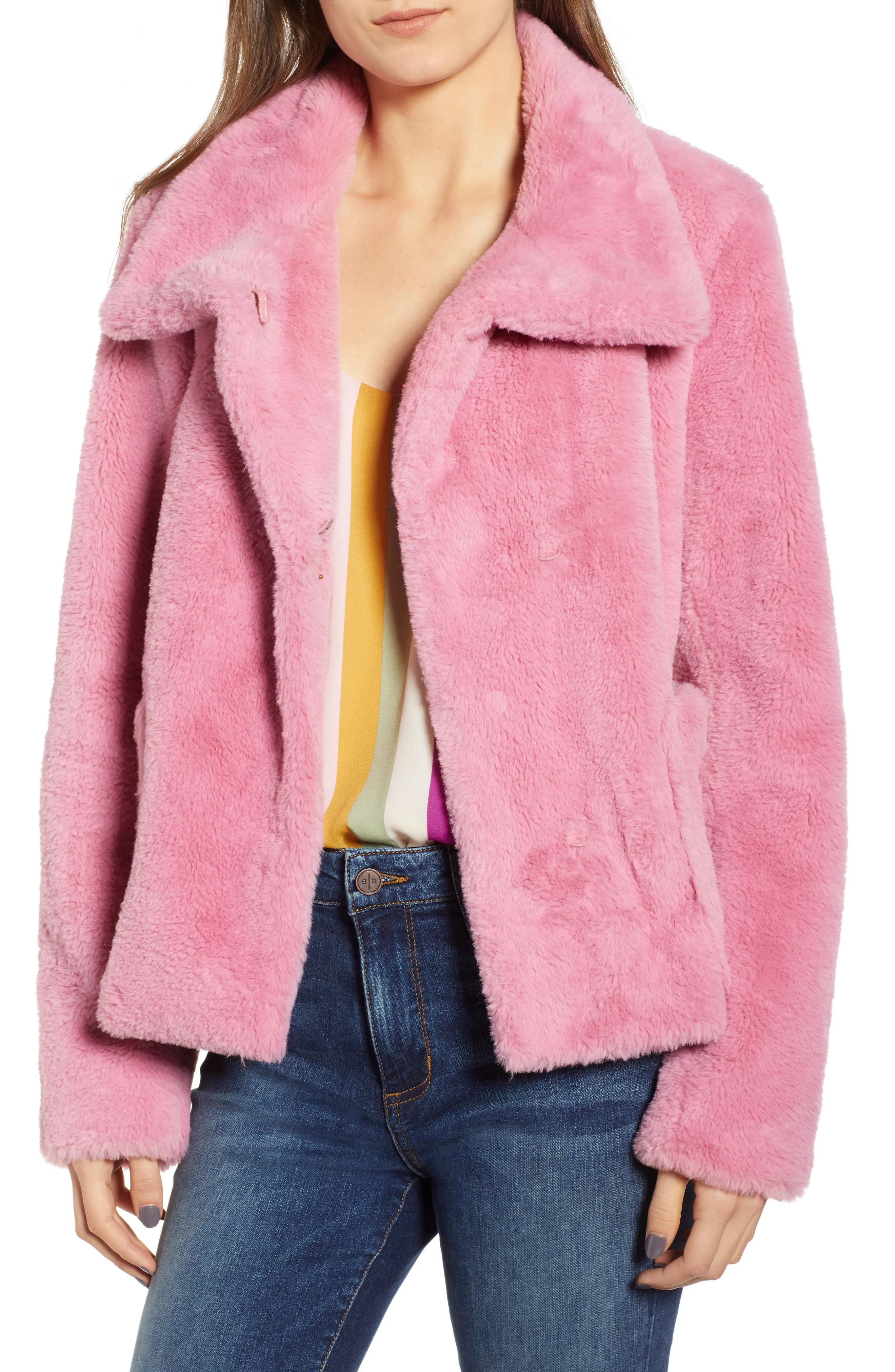Leith Fur-Fect Faux Fur Jacket | Nordstrom